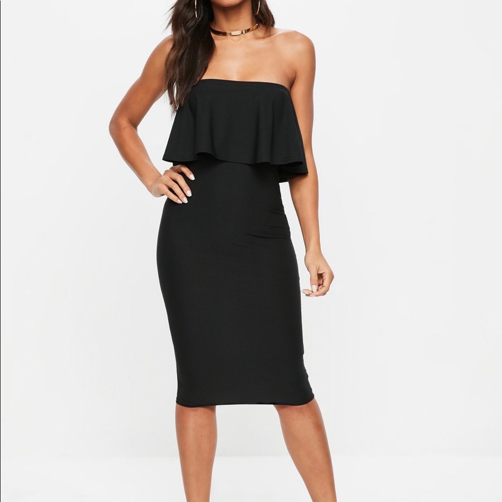 Missguided black bandeau midi (10)